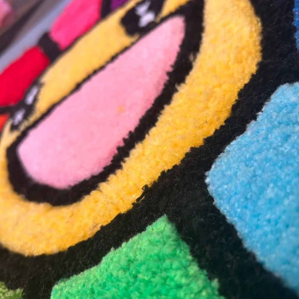 Colorful Smiley Flower Rug - Picture 2 of 2